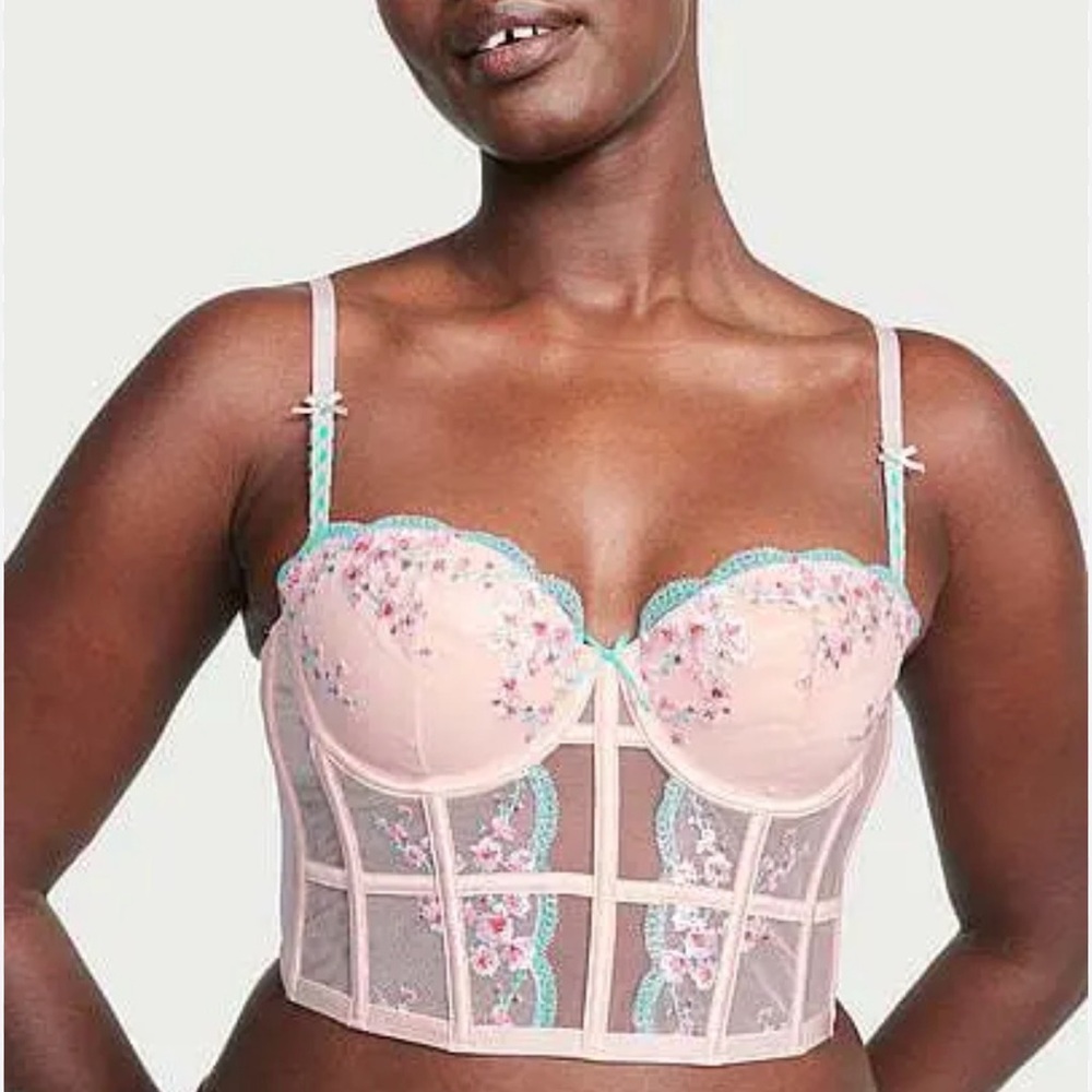 VICTORIA'S SECRET Dream Angels Cherry Blossom Embroidery Corset Top XL